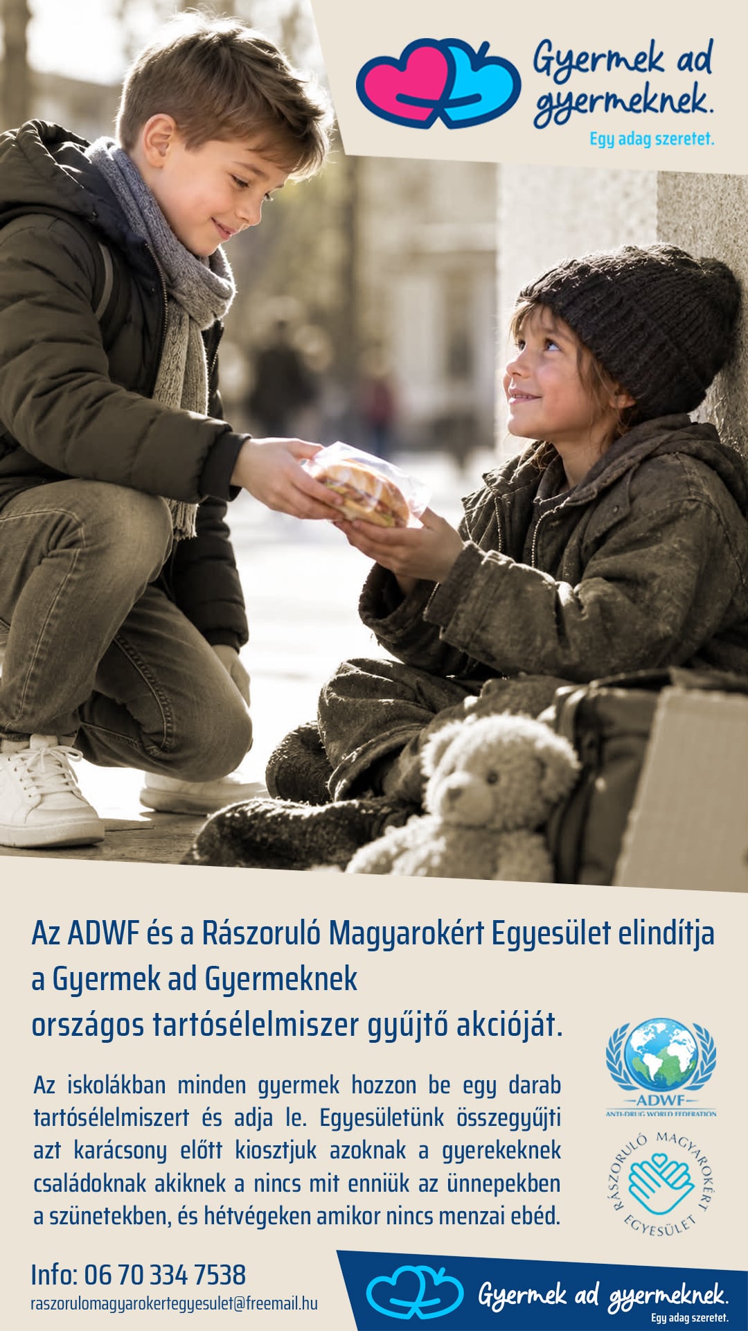 Gyermek ad gyermeknek országos tartósélelmiszer-gyűjtő akció
